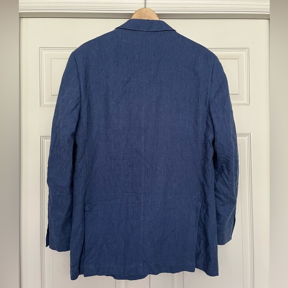 {Alan Flusser} Linen Blend Sport Coat in Blue - Mens Medium - Picture 5 of 10